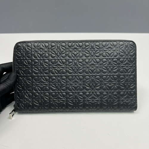 Loewe Clutch Anagram Debossed Calfskin Black