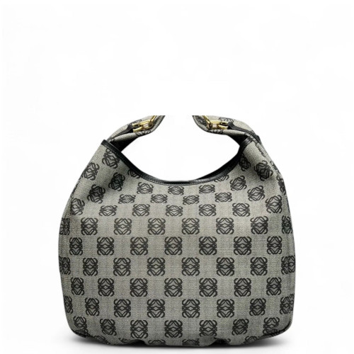 Loewe Hobo Anagram Calfskin Grey Black