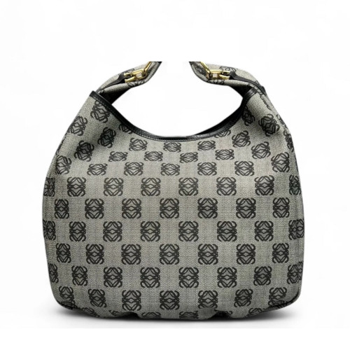 Loewe Hobo Anagram Calfskin Grey Black