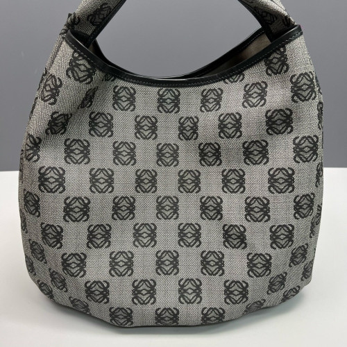 Loewe Hobo Anagram Calfskin Grey Black