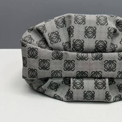 Loewe Hobo Anagram Calfskin Grey Black