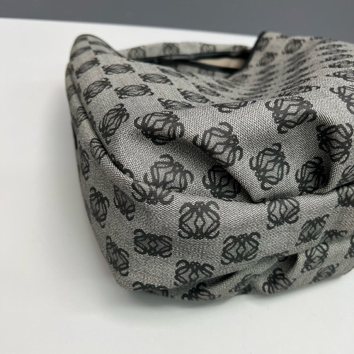 Loewe Hobo Anagram Calfskin Grey Black