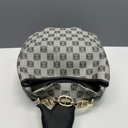 Loewe Hobo Anagram Calfskin Grey Black