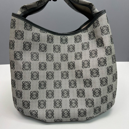 Loewe Hobo Anagram Calfskin Grey Black