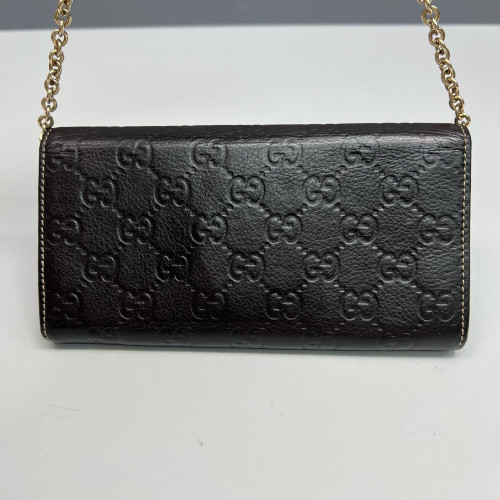 Gucci Wallet On Chain WOC Guccissima Dark Brown