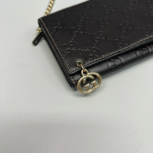 Gucci Wallet On Chain WOC Guccissima Dark Brown