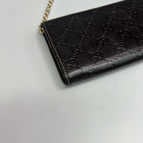 Gucci Wallet On Chain WOC Guccissima Dark Brown