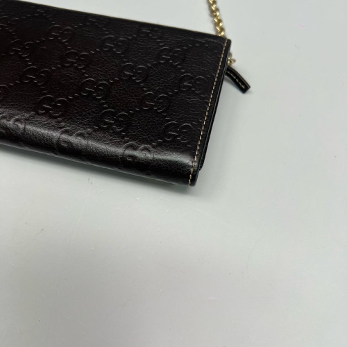 Gucci Wallet On Chain WOC Guccissima Dark Brown