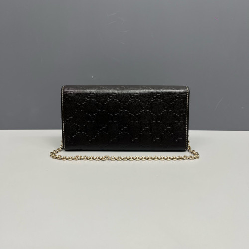 Gucci Wallet On Chain WOC Guccissima Dark Brown
