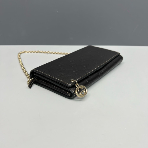 Gucci Wallet On Chain WOC Guccissima Dark Brown