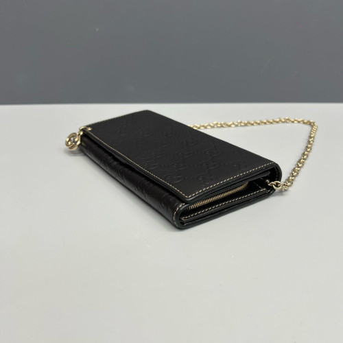 Gucci Wallet On Chain WOC Guccissima Dark Brown