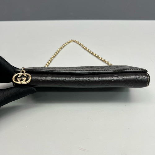 Gucci Wallet On Chain WOC Guccissima Dark Brown