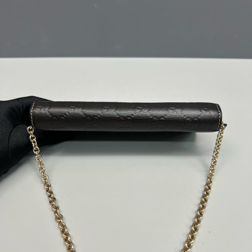 Gucci Wallet On Chain WOC Guccissima Dark Brown