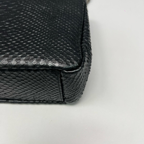 Yves Saint Laurent Large College Snake Embossed Calfskin Black