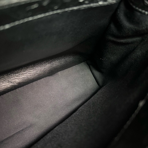 Yves Saint Laurent Large College Snake Embossed Calfskin Black