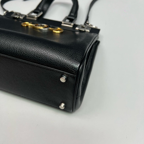 Gucci Small Zumi Top Handle Bag Grained Calfskin Black
