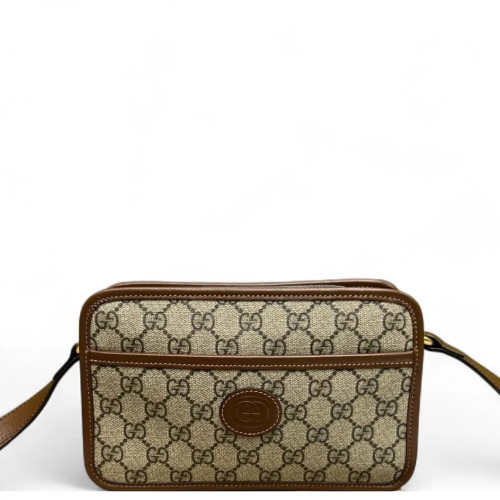 Gucci Camera Case GG Monogram Calfskin Brown
