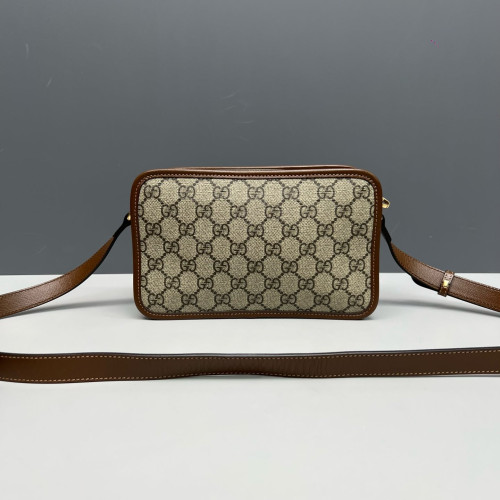 Gucci Camera Case GG Monogram Calfskin Brown