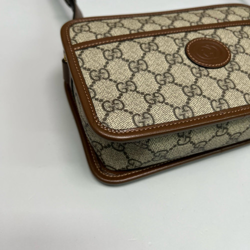 Gucci Camera Case GG Monogram Calfskin Brown