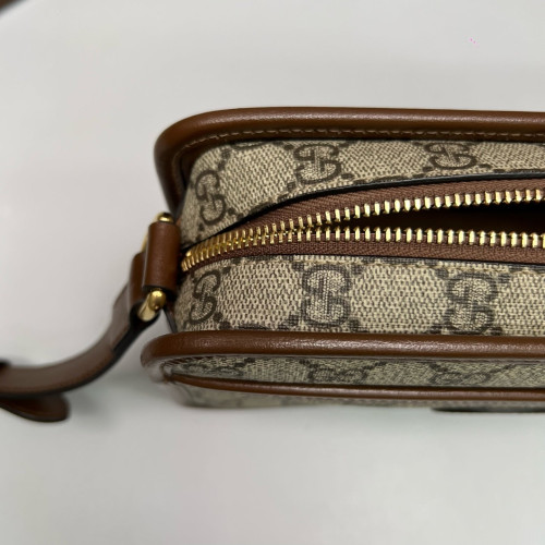 Gucci Camera Case GG Monogram Calfskin Brown