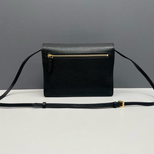 Burberry Small Macken Crossbody Bag House Check Calfskin Black Khaki Beige