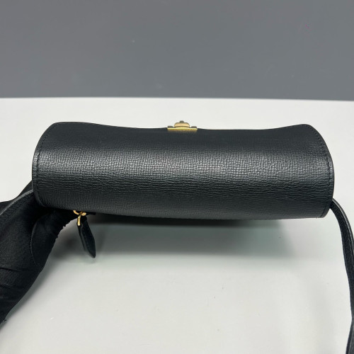 Burberry Small Macken Crossbody Bag House Check Calfskin Black Khaki Beige