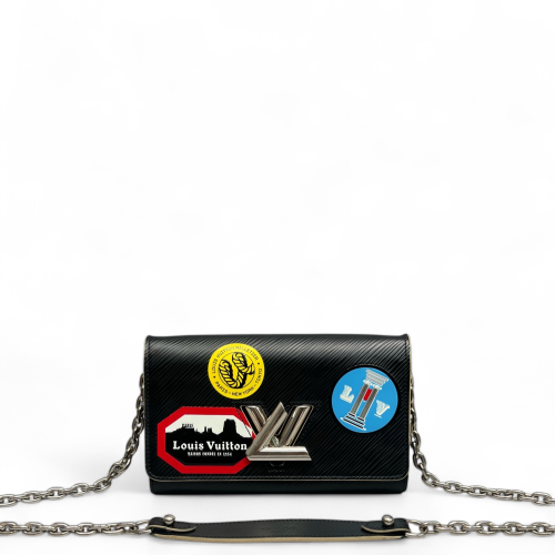 Louis Vuitton Twist Belt Chain Wallet Epi Black