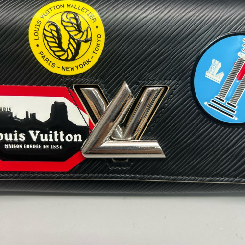 Louis Vuitton Twist Belt Chain Wallet Epi Black