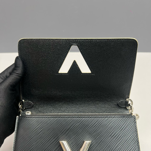 Louis Vuitton Twist Belt Chain Wallet Epi Black