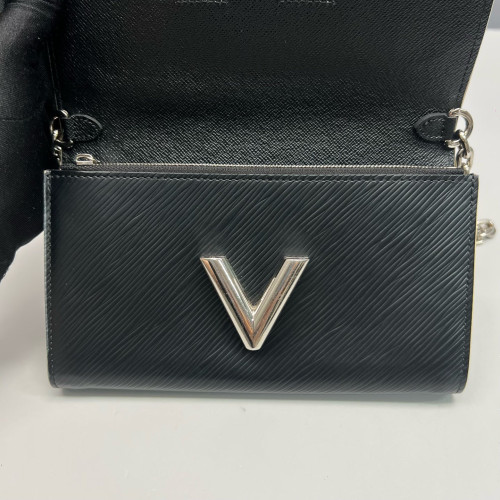 Louis Vuitton Twist Belt Chain Wallet Epi Black