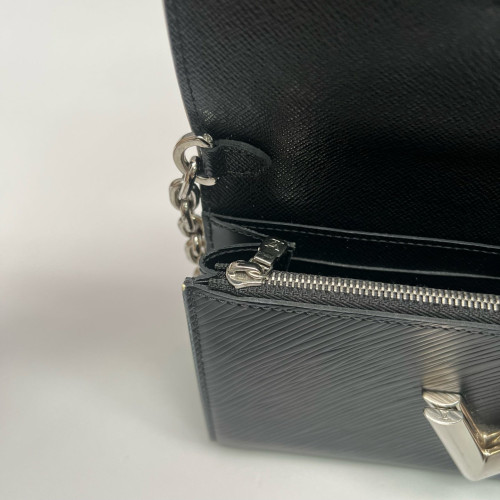 Louis Vuitton Twist Belt Chain Wallet Epi Black