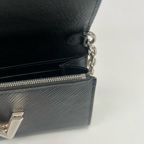 Louis Vuitton Twist Belt Chain Wallet Epi Black