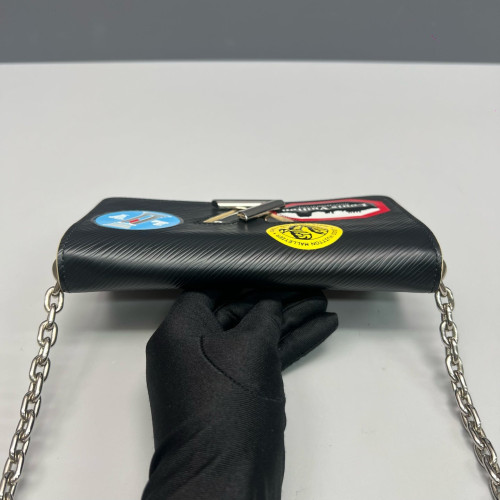 Louis Vuitton Twist Belt Chain Wallet Epi Black