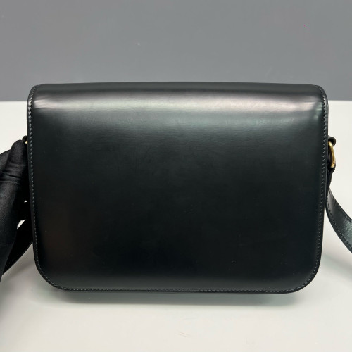 Celine Medium Triomphe Shoulder Bag Smooth Calfskin Black