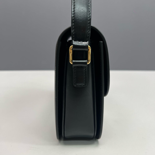 Celine Medium Triomphe Shoulder Bag Smooth Calfskin Black
