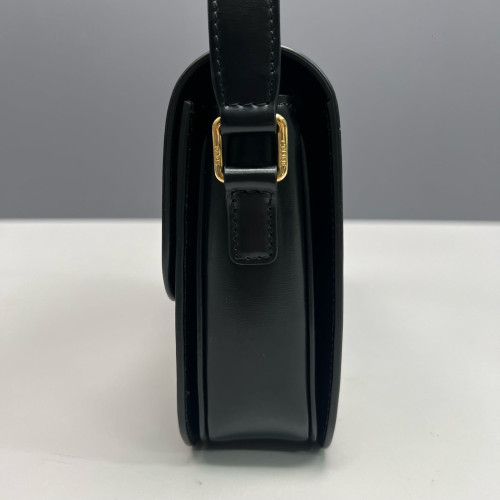 Celine Medium Triomphe Shoulder Bag Smooth Calfskin Black