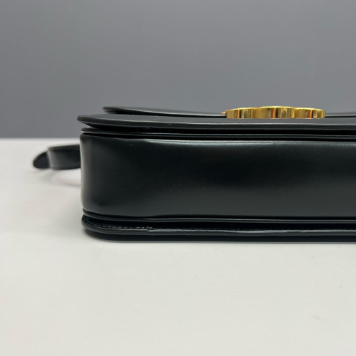 Celine Medium Triomphe Shoulder Bag Smooth Calfskin Black