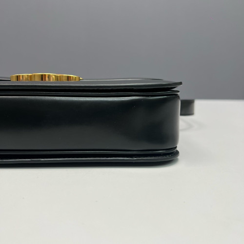 Celine Medium Triomphe Shoulder Bag Smooth Calfskin Black