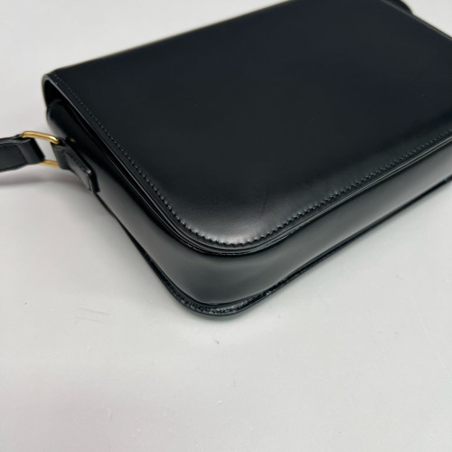Celine Medium Triomphe Shoulder Bag Smooth Calfskin Black