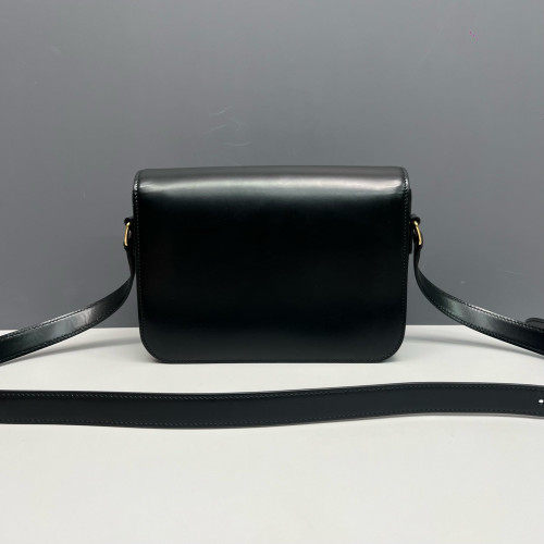 Celine Medium Triomphe Shoulder Bag Smooth Calfskin Black