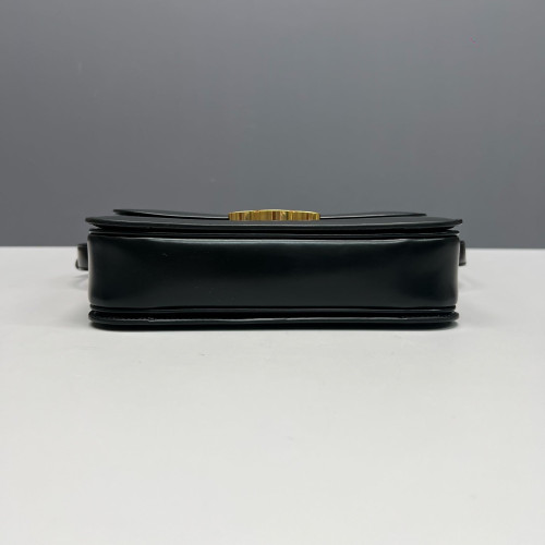 Celine Medium Triomphe Shoulder Bag Smooth Calfskin Black