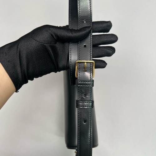 Celine Medium Triomphe Shoulder Bag Smooth Calfskin Black
