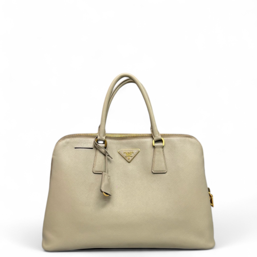 Prada Medium Lux Open Promenade Saffiano Calfskin Beige