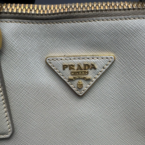 Prada Medium Lux Open Promenade Saffiano Calfskin Beige