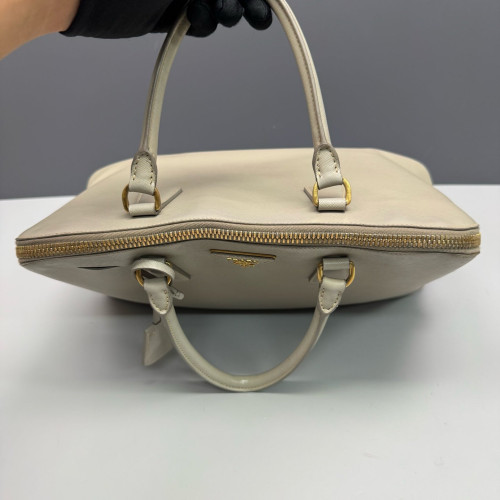 Prada Medium Lux Open Promenade Saffiano Calfskin Beige