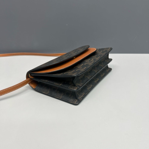 Celine Wallet On Strap Triomphe Brown Black