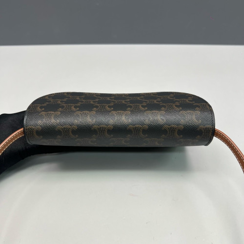 Celine Wallet On Strap Triomphe Brown Black