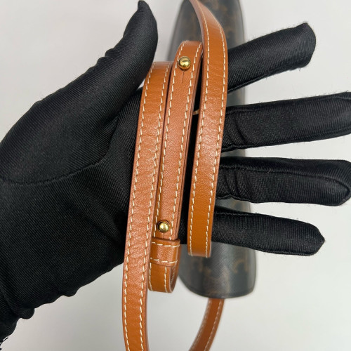 Celine Wallet On Strap Triomphe Brown Black