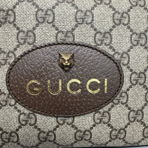 Gucci Neo Vintage Shoulder Bag GG Supreme Monogram Beige Brown Green