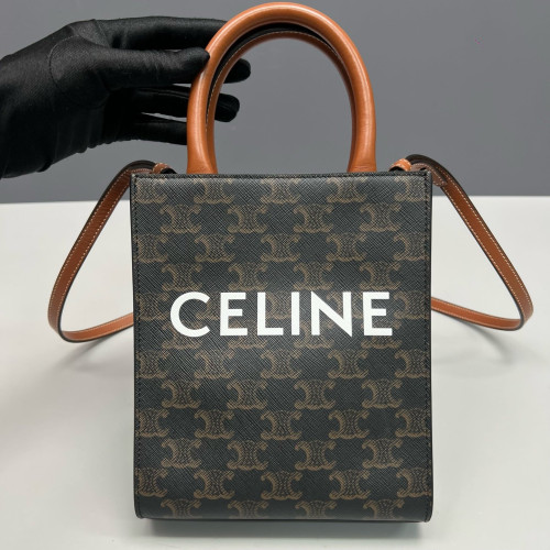 Celine Nano Vertical Cabas Triomphe Brown Black White